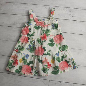 Old Navy Girl's Floral Sundress Size 0-3 Months Tiered Peasant